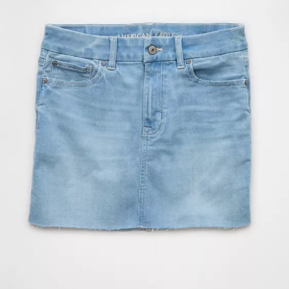 Women's AE Next Level Curvy High-Waisted Denim Mini Skirt